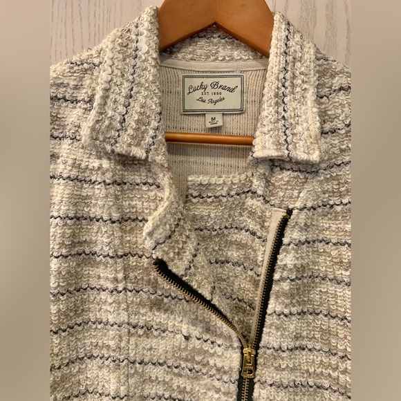 Lucky Brand Marled Zip Up Moto Jacket Size Medium - Picture 5 of 7